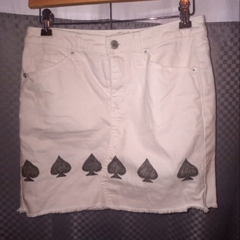 Upcycled Universal thread jean raw hem skirt